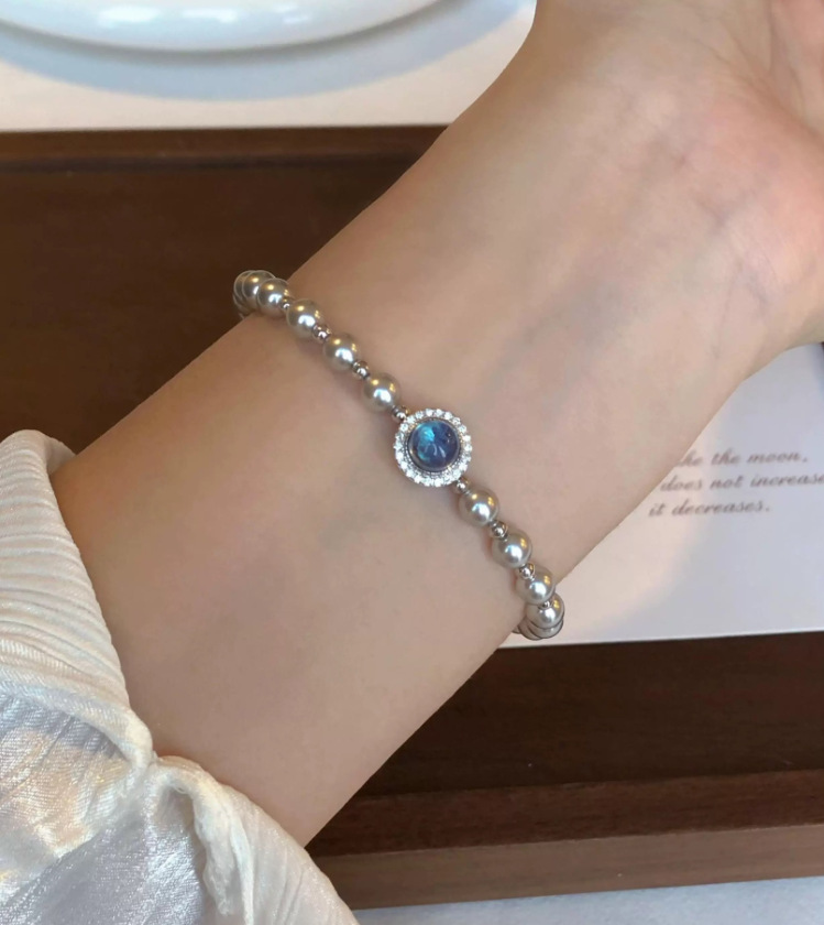 Französisches Perlenarmband Mit Aquamarin Für Damen Schmuck_voghion.com