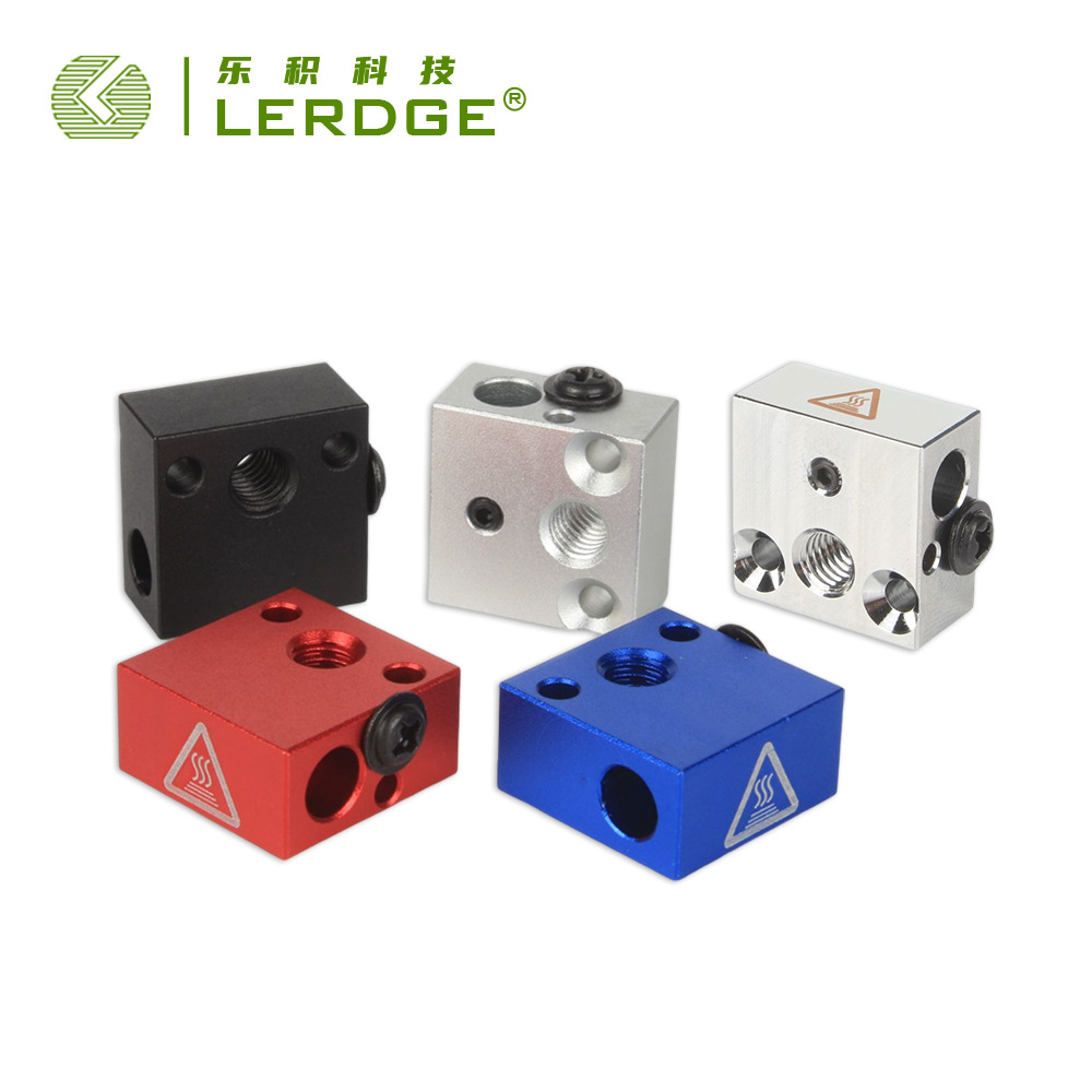 Leji 3D printer accessory MK8 heating aluminum block MakerBot MK7 thermal end print head with silicon glue sleeve