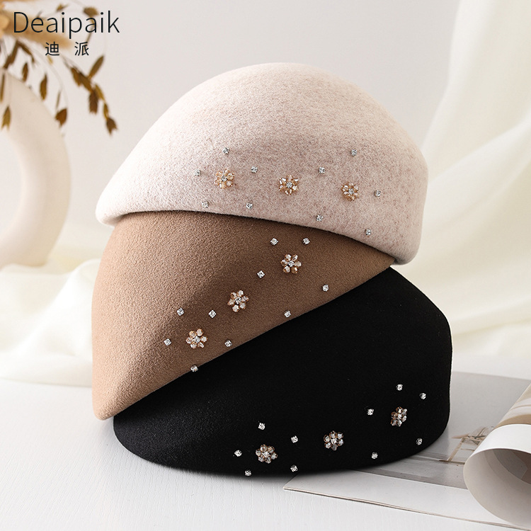 Neue warme Wollbaske für Damen im Vintage-Stil für Herbst und Winter – vielseitig und gesichtsschlank machend – Großhandel_voghion.com