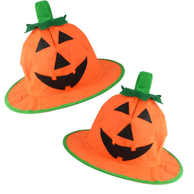 Halloween Hat Headdress Non-woven fabric circular Pumpkin Hat festival Dance perform Dress up Pumpkin Accessories