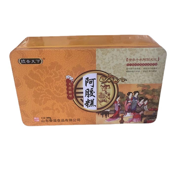 黑红色搭配阿胶糕铁盒大气阿胶糕礼品盒