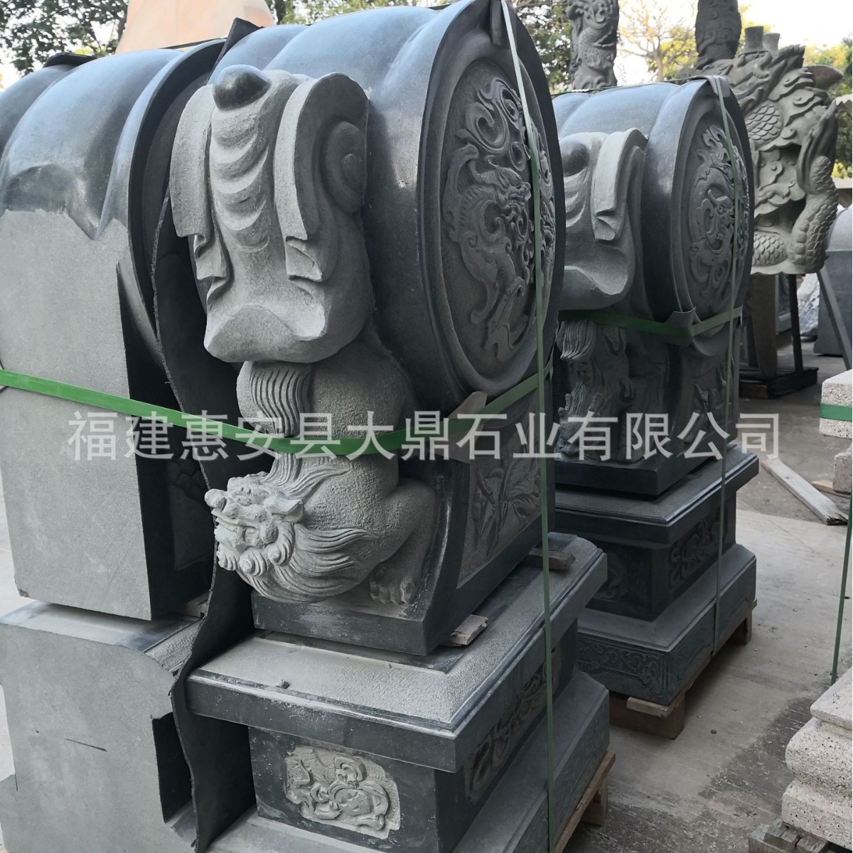 石材抱鼓祠堂寺院大门摆放 庭院门口石鼓摆放 石雕门墩批发供应发