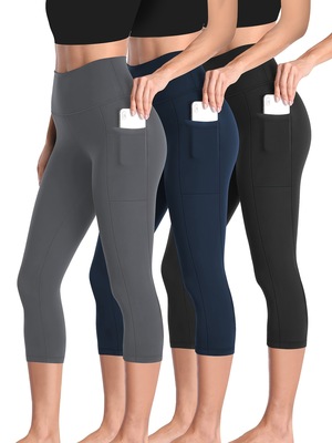 3pcs High Waist Tummy Control Shaping Capri Pants with跨境|ru