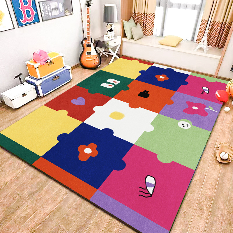 Cartoon children's room carpet, bedroom bedside blanket, living room game area, reading area chair, thickened household anti-slip floor mat