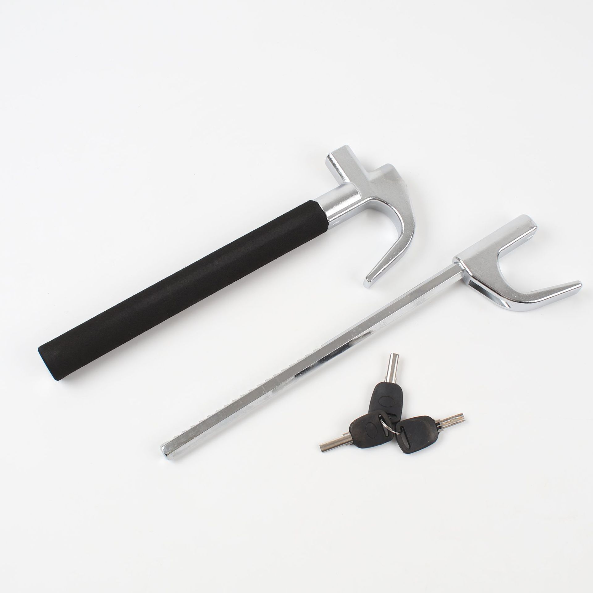 New Car Steering Wheel Lock, Multifunctional, Adjustable, Retractable, Safety Anti-Theft Lock, Thickened Window-Breaking Metal U-Shaped Lock