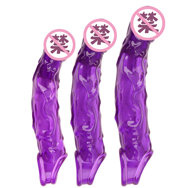 Textured TPE Penis Sleeve with Spikes, Curved Realistic Extender for Ejaculation Control — detail image 6