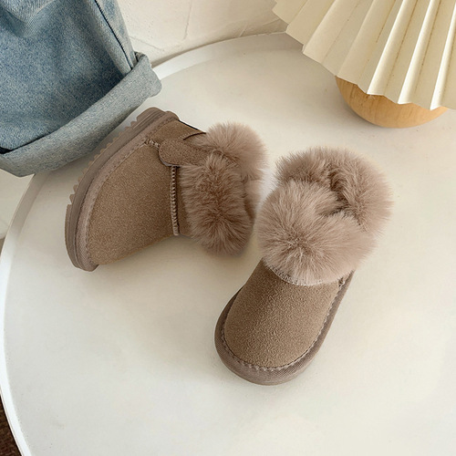 Baby Soft-Sole Snow Boots, New Toddler Learning to Walk Shoes for Boys and Girls, Small Children with Fleece Warmth Cotton Shoes for Winter