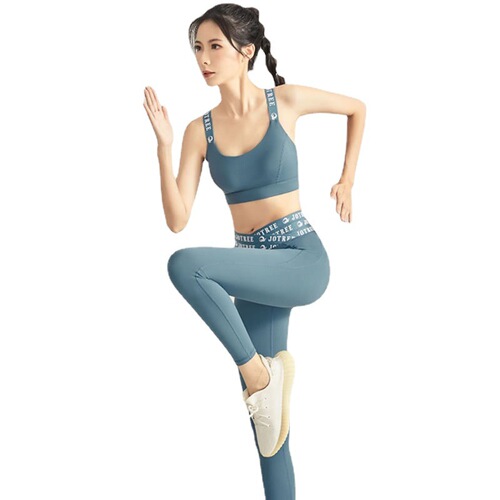 Cross-border Spring and Autumn Women's High-end Yoga Set with Bra Cup Sports Suit Running Fitness Yoga Wear for Women
