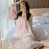 Thin section modal Sternum pajamas lady summer Lace lace sexy Nightdress robe Home Furnishings suit
