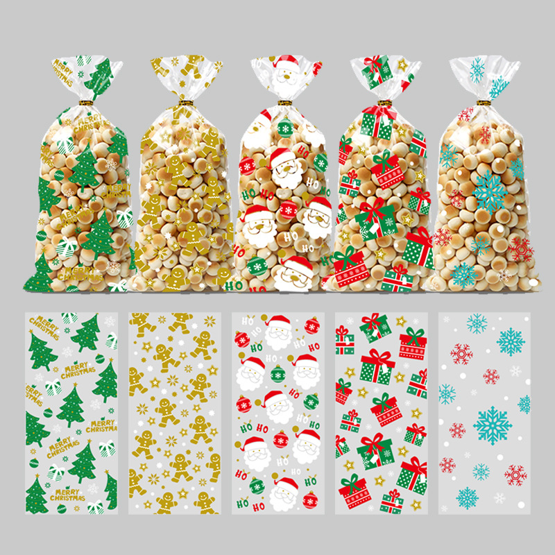 2024-03 크리스마스 투명 5종 혼합팩 12.5*27cm OPP;