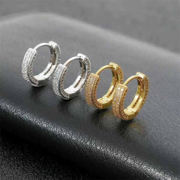 Summer New Style European and American Zircon Earrings for Women, Fashionable Hip-Hop Earrings, High-End Light Luxury Versatile Small Accessories with a Sense of Sophistication