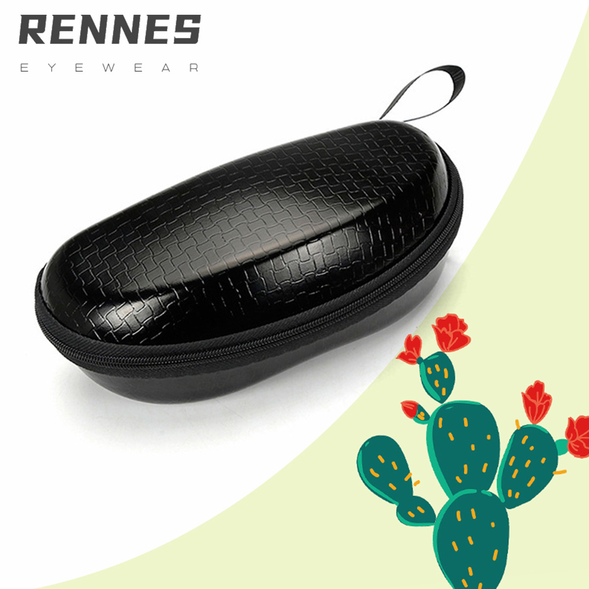 Nueva tendencia de la moda gafas caso gancho Shell forma hombres y mujeres anti-presión gafas de sol caja de la cremallera caja