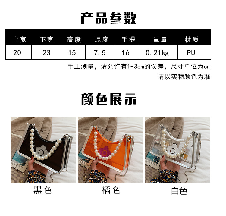 Fashion Pvc Transparent Chain Shoulder Messenger Portable Bag Wholesale display picture 16