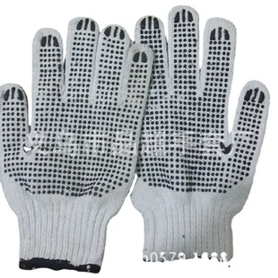 800g g cotton yarn outdoor wear-resistant non-slip PVC bead plastic dispensing labor protection work dispensing gloves factory