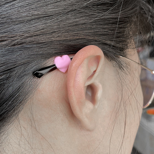Silicone Slip-Resistant Eyeglass Holder Heart-Shaped Leg Ear Behind Anti-Fall Fixed Ear Hook for Adults and Children