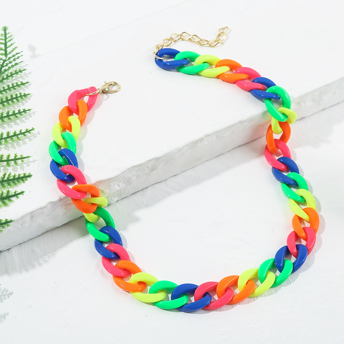 Fashion Geometric Multicolor Alloy Patchwork Womenu0027S Necklace