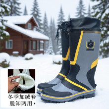 钢钉底防滑雨鞋高筒男橡胶新款雨靴时尚精品水鞋钓鱼装备防水透气