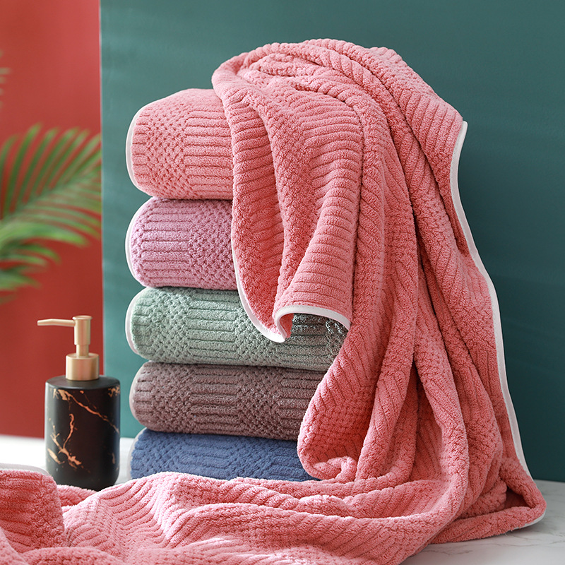 Luxurious Coral Fleece Bath Towel Soft Super Absorbent Gift Towel_voghion.com
