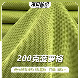 200G菠萝格肌理感弹力网眼布抗皱针织面料休闲服裙装箱包抱枕布料