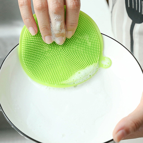 Multifunctional dishwashing brush round household pot washing brush kitchen cleaning brush colorful scouring pad dishwashing brush wholesale
