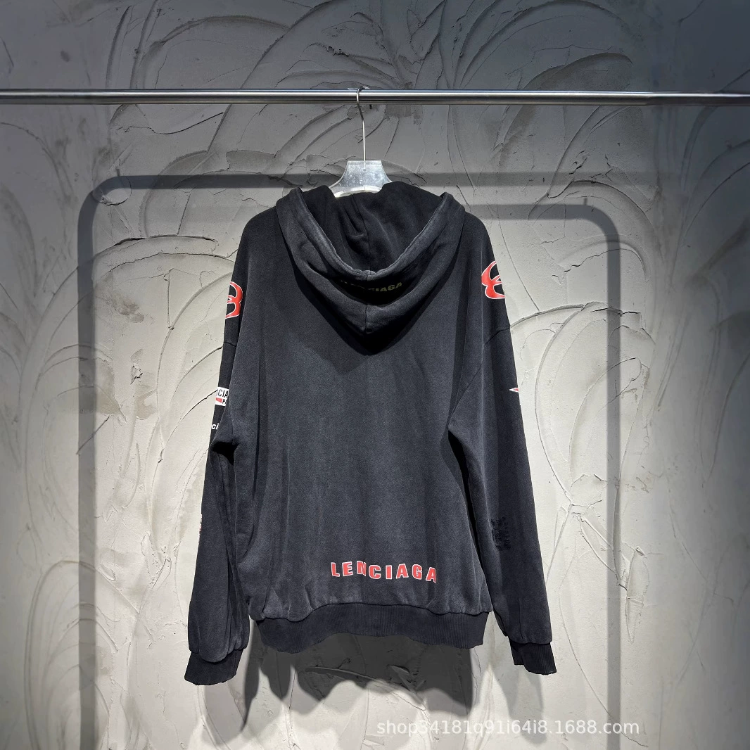 Корректная версия B домашняя 24 FW новая классическая двойная печать водяной капот куртка универсальная свободная
