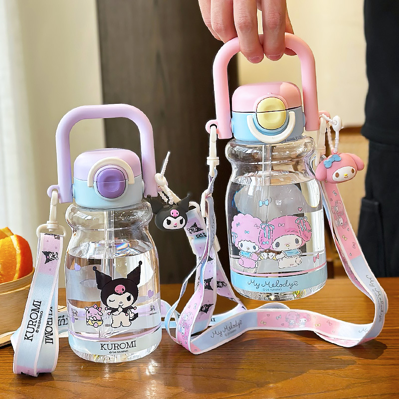 Sanliogou taza de agua para niños verano nuevo tipo de taza de paja de doble bebida de gran capacidad para estudiantes en la escuela especial hervidor de agua de tramo inclinado