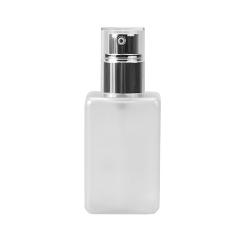 125ml Plastic Square Bottle with Frosted PET Square Essential Oil Bottle, Pressurized Silver Plated Pump Head Lotion Bottle