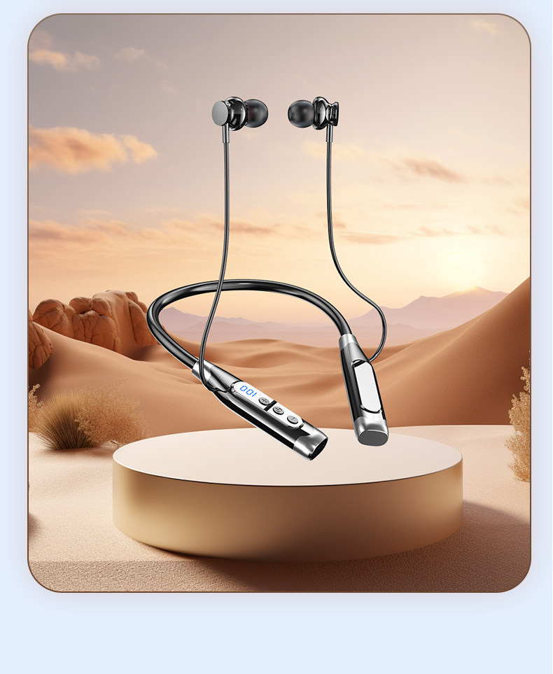 2025 New Model Neckband Bluetooth Karaoke Headphones with Card Slot, Heavy Bass, Long Standby Time, Suitable for Men and Women for Sports Wear