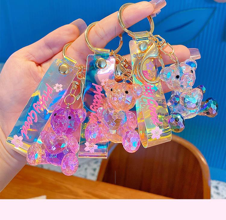 Cute Bear Resin Bag Pendant Keychain display picture 1