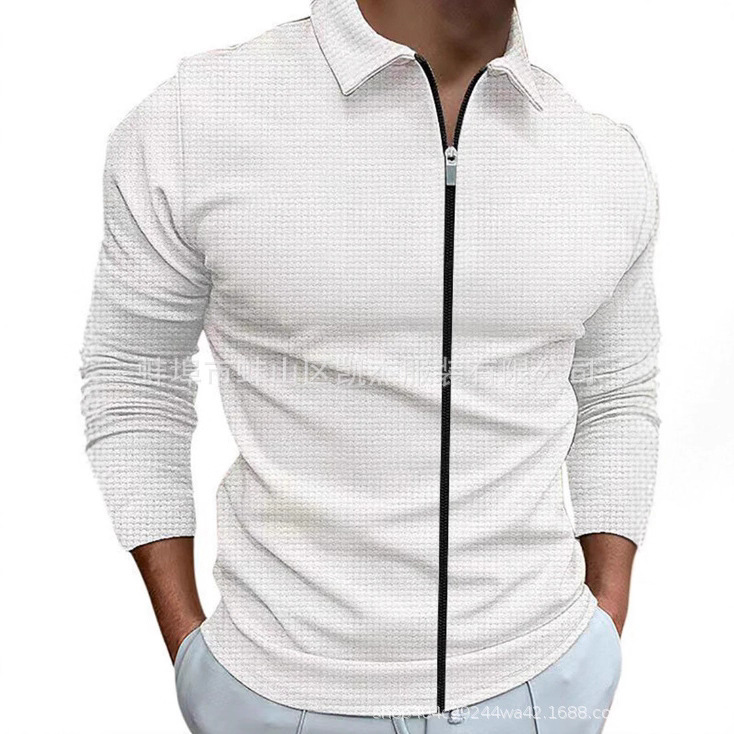 2023 Foreign Trade Autumn Men's Jacket, Long Sleeve Lapel Zipper Casual Jacket Waffle Golf Jacket 2023 Foreign Trade Autumn Men's Jacket, Long Sleeve Lapel Zipper Casual Jacket Waffle Golf Jacket