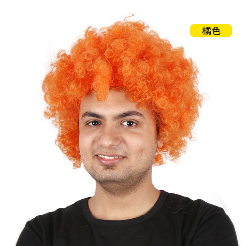 Factory Direct Wholesale Explosion Head Wigs in Multiple Colors, Recomended Wigs for Fans, European and American Short Curly Wigs