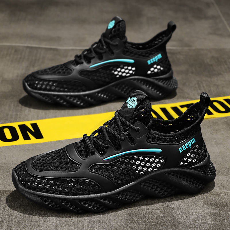 Zapatos de hombre 2025 nuevos zapatos deportivos transpirables de primavera para correr de ocio tendencia zapatos deportivos de moda de color sólido simples y ligeros