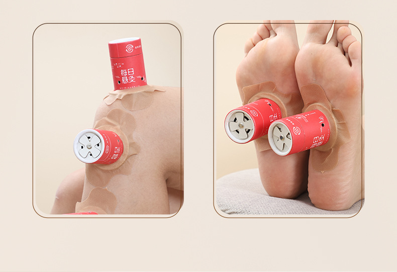 Portable Single Hole Moxibustion Tube Mini Hanging Moxa Stick Holder for Home Warming Care in use