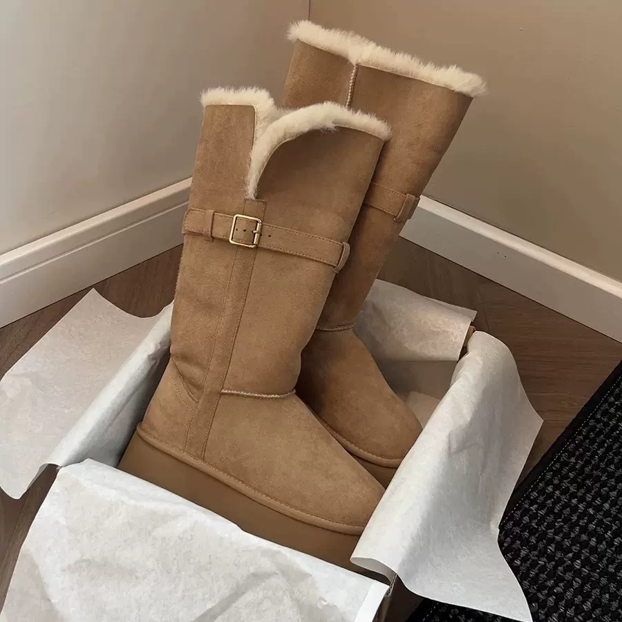 雪地靴女2025冬季新款厚底两穿中筒加厚加绒保暖两穿东北棉鞋子潮