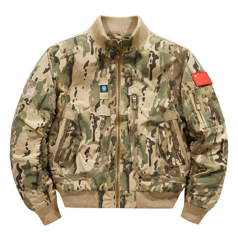 Cross-Border Wholesale New Pilot Cotton Jacket Men's Autumn and Winter Fur Collar Thickened Workwear Cotton Coat Outer