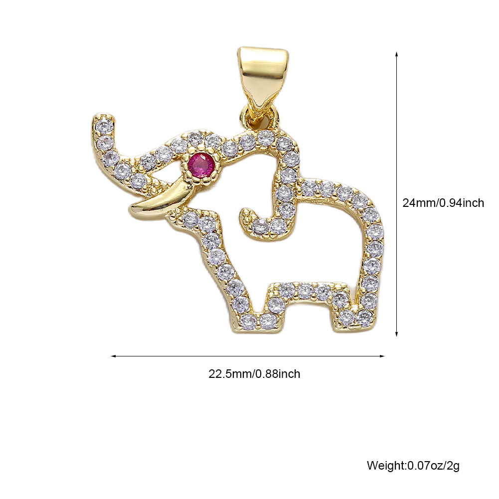 3g Weight Pendant Jewelry Making Type DIY Jewelry Accessories Classification 1 Piece Quantity Copper Material Elephant Pattern All Seasons Season Enamel, Plating Design Classic Style Style 1 Piece Copper Elephant Pendant DIY Jewelry Accessories 11
