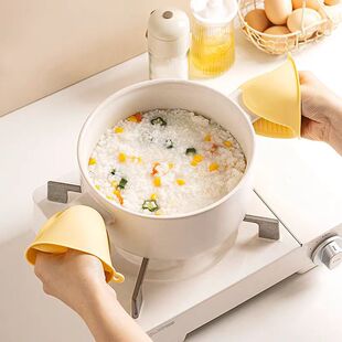 Microwave Oven Dish Holder Silicone Heat-Resistant Finger Sleeve High-Temperature Resistant Anti-Scalding Glove Gadget That Doesn'T Burn Your Hands