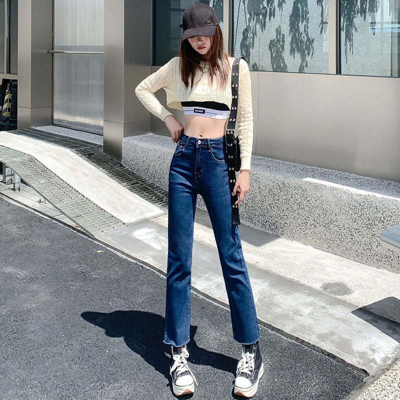 Straight jeans 2022 Autumn and winter new pattern Paige High elasticity fashion Korean Edition Versatile leisure time commute trousers