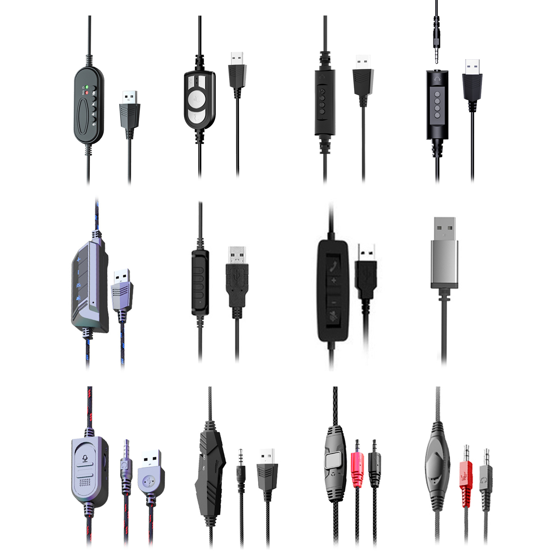 Wearing wired USB with remote control for learning, office, education, teaching, and communication earphones_voghion.com