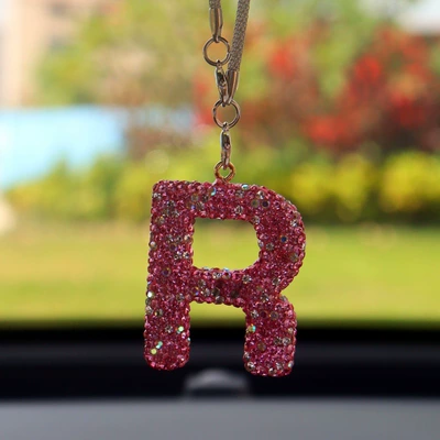 Car hanging: Car Interior Pendant High-End Letter - r-letter-car-pendant-pink