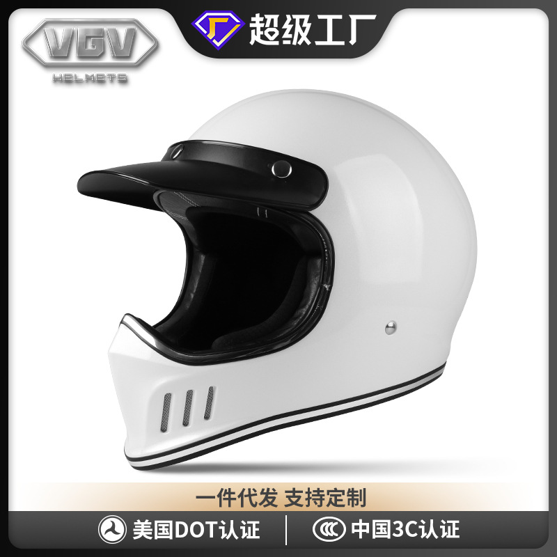VGV casco de la motocicleta de la vendimia unisex Four Seasons universal casco de invierno