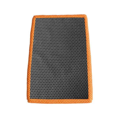 Car cleaning tools, towel, mesh car wash gloves - hollowed-out-clay-surface-grid-point-clay-grinding-gloves-in-orange-yellow-color