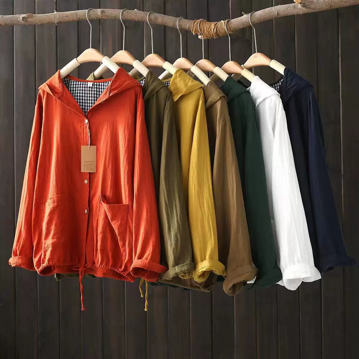 Женская тонкая хлопчатобумажная рубашка-худи с длинным рукавом, весна 2025 года, больших размеров, для экспорта в Россию