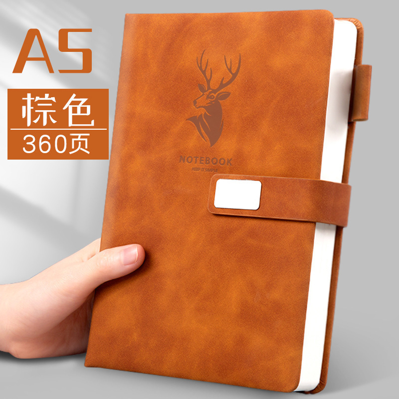 ビジネスノート a5 卸売レザーバックル付きメモ帳厚みのある高価値ノートブック b5 小さなノートブック|undefined