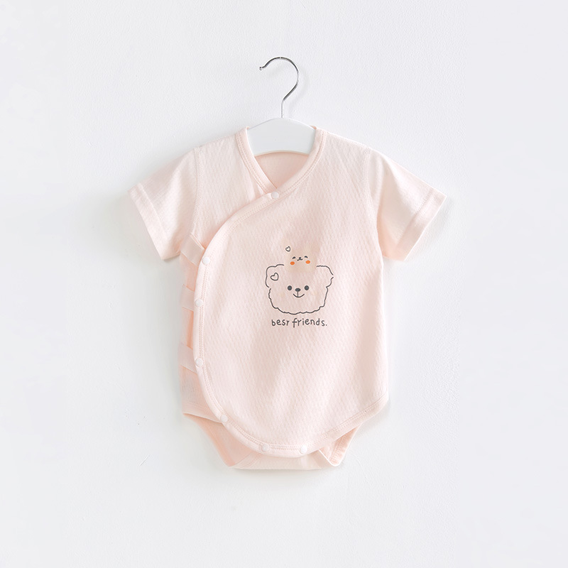 Mono de bebé de verano triángulo mameluco de manga corta funda de algodón ropa de recién nacido hombres y mujeres mameluco funda de bebé