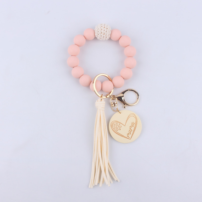 Streetwear Heart Shape Silica Gel Mother's Day Women's Bag Pendant Keychain display picture 2