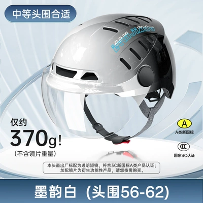 Battery Motorcycle Summer Sun Motosiklet kaskı (dəbilqə) - moyun-white-l-middle-head-circumference-56-62cm-standard-transparent-short