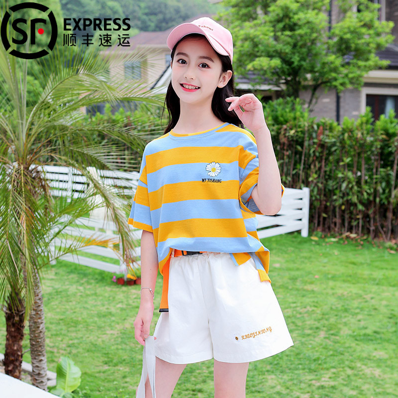 Popular children's wear summer children's short sleeve Shorts Set