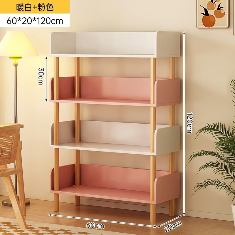 Estante de libros estante de almacenamiento integrado contra la pared estante de almacenamiento de madera maciza estante de lectura multicapa para estudiantes domésticos