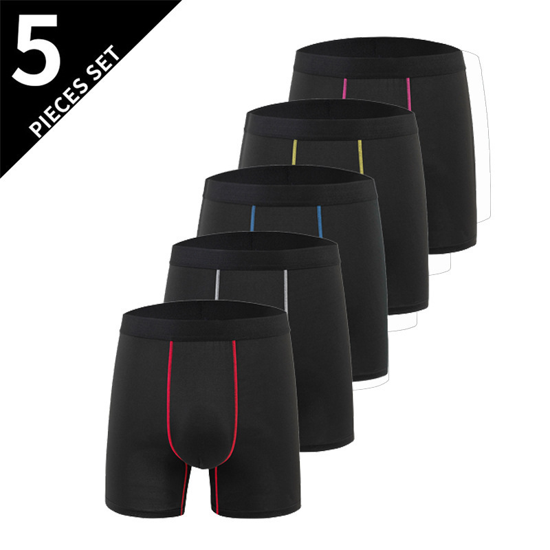 Cross-Border Overseas Platform Specializes in American Size Men's Sports Elastic Mid-Length Underwear, Casual and Versatile Cycling Shorts for Men